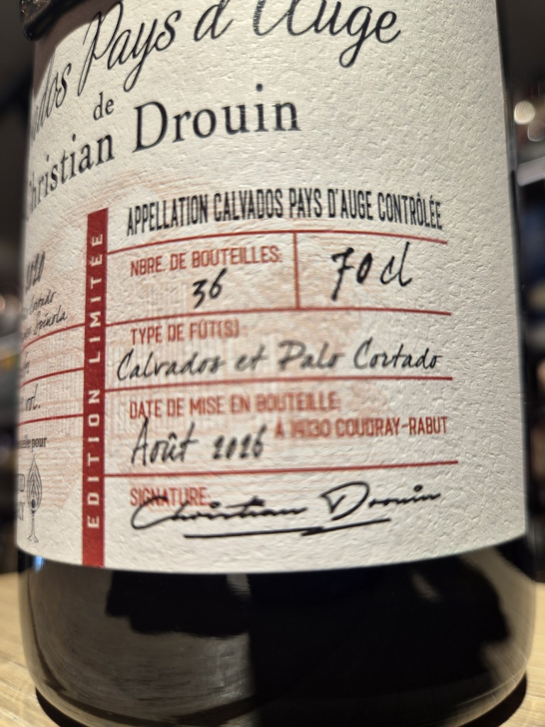 Christian Drouin Palo Cortado 2020 Liquid Legacy – Calvados Pays d'Auge