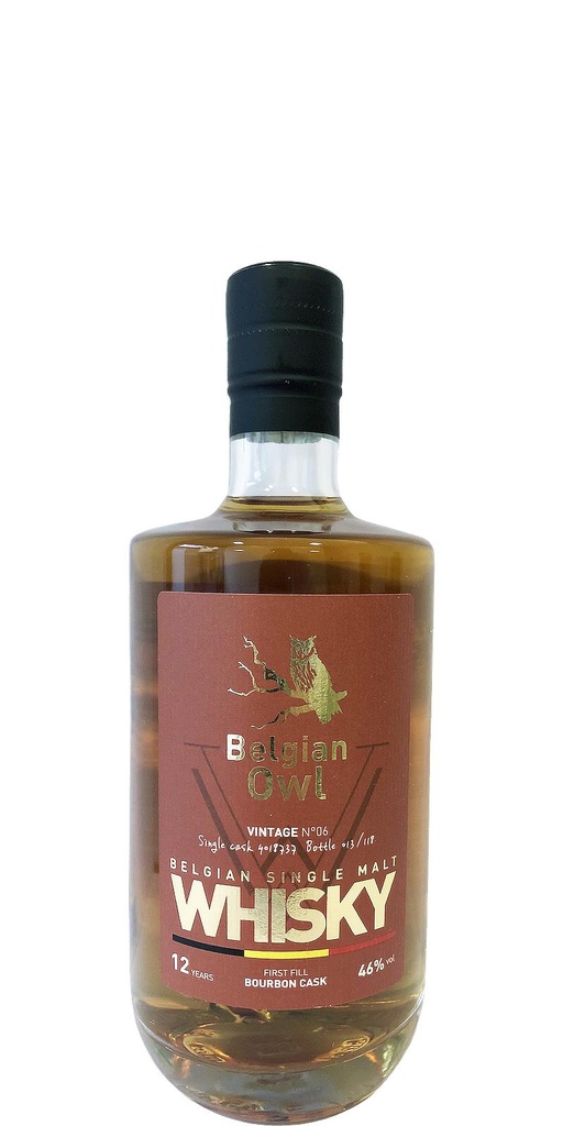 Belgian Owl Vintage N°06 12 Year Old First Fill Bourbon Cask – Single Malt 50cl