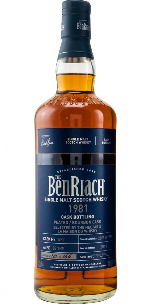 Benriach 1981 38 Year Old Peated Cask #522 – Single Malt