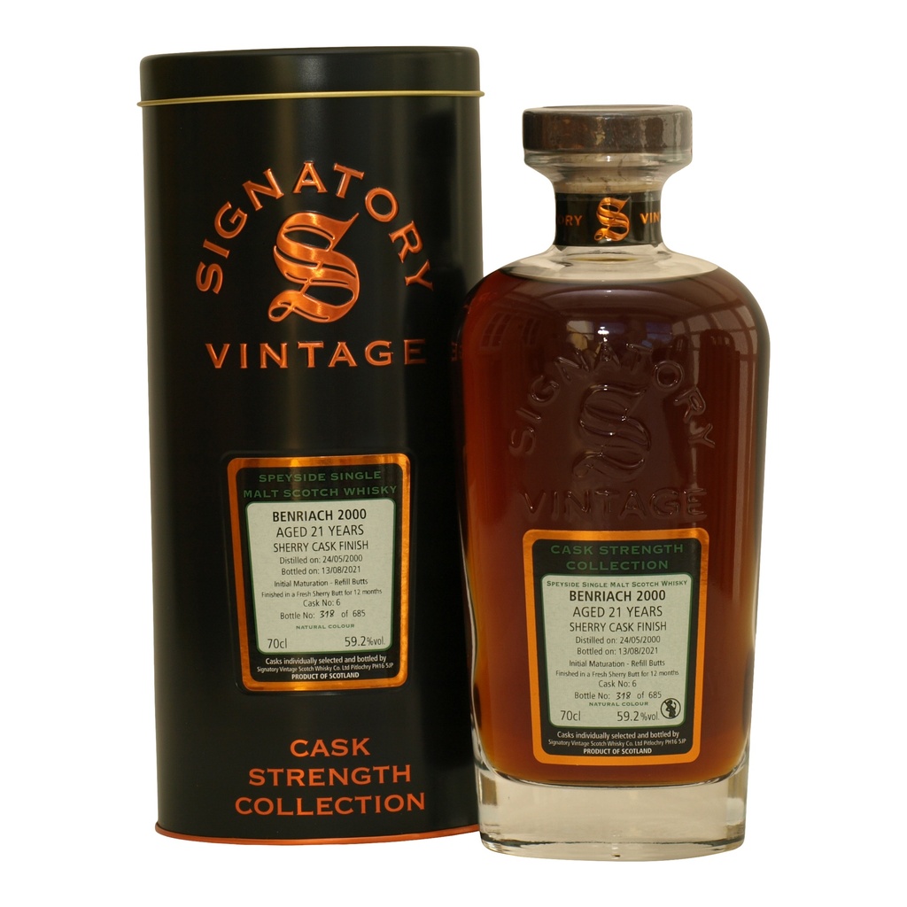 Benriach 2000 21 Year Old Signatory Vintage – Single Malt 70cl