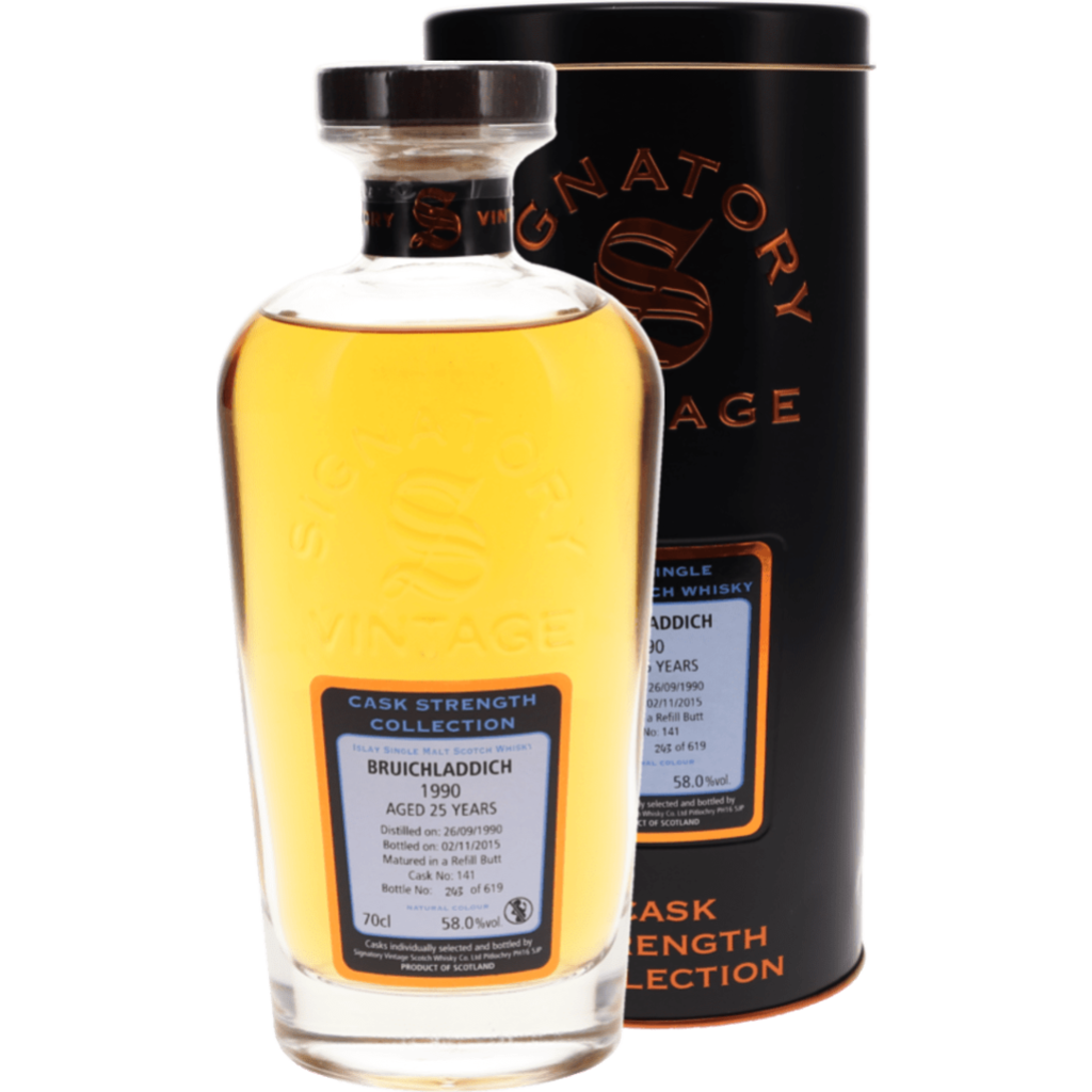 Signatory Vintage Bruichladdich 1990 Cask Strength Collection #141 – 25 Year Old Single Malt d’Islay