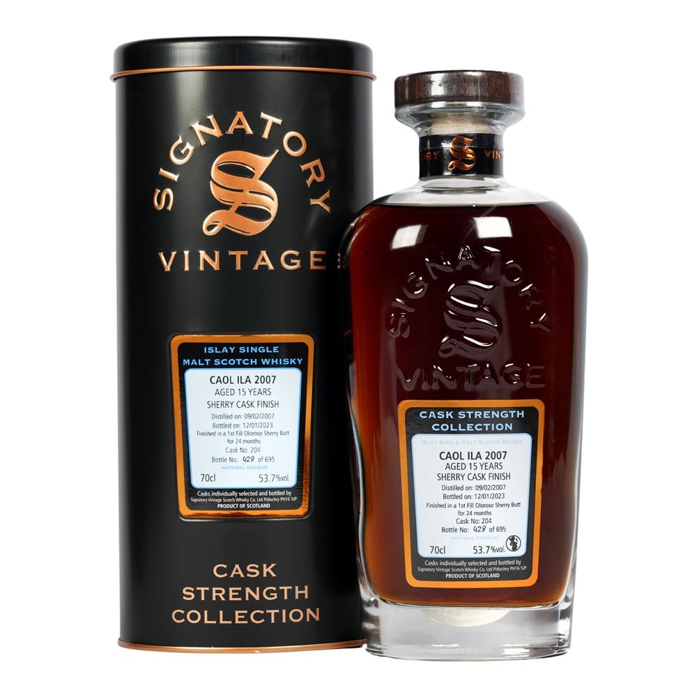 Caol Ila 2007 15 Year Old Signatory Vintage Sherry Cask Finish – Islay Single Malt 70cl
