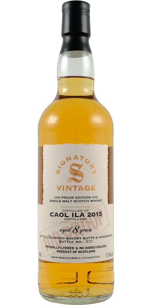 Caol Ila 2015 8y 70cl - Signatory Vintage 100 Proof Edition #10