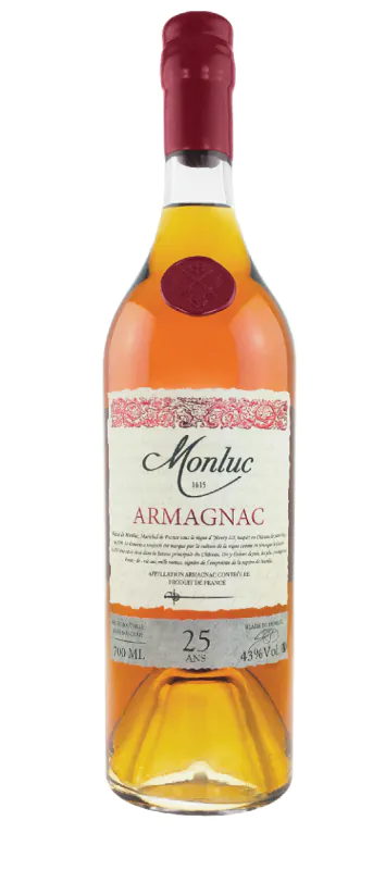 Monluc Armagnac 25 Ans – Armagnac uit de Gascogne 70cl