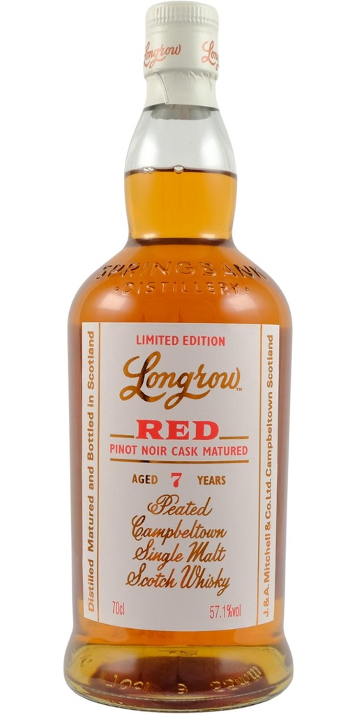 Longrow Red 7 Year Old Pinot Noir Cask Matured – Single Malt de Campbeltown